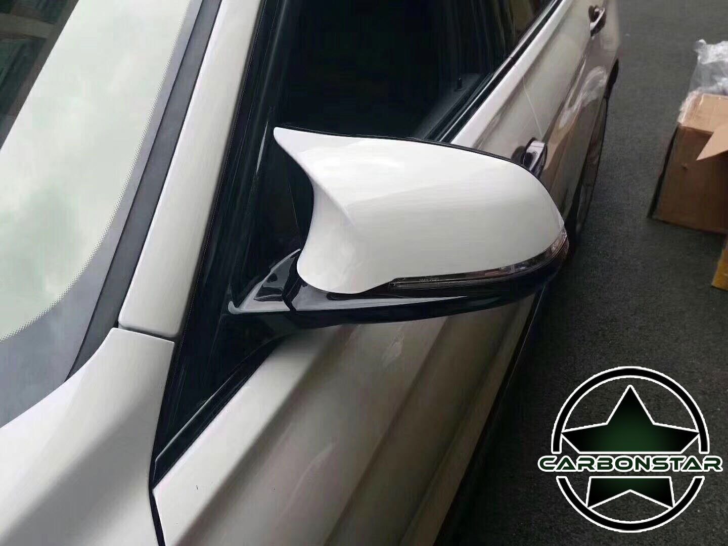 2x Außenspiegel Spiegelglas Abdeckung Set Glanz Schwarz für BMW I3