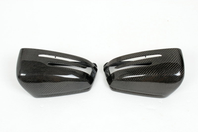 Kaufe Carbonfaser-Muster, schwarze Seitenspiegel-Abdeckkappen, Ersatz für  Mercedes-Benz W204 E W212 W176 W246 CLS C218 GLA