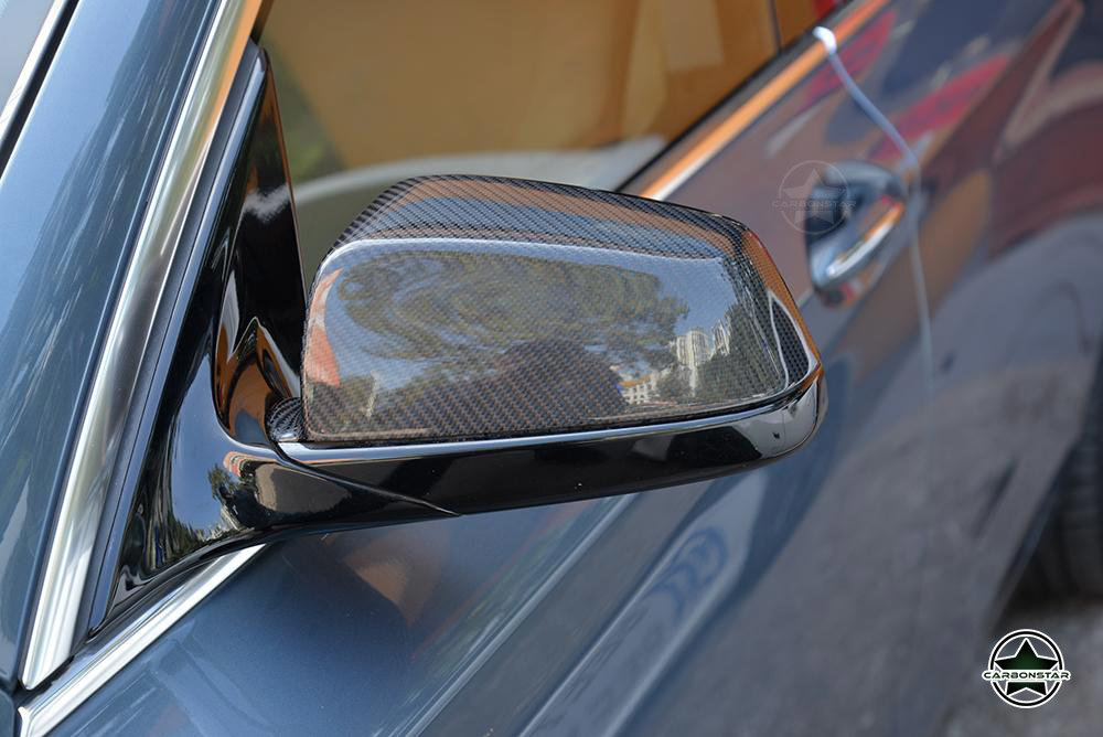 Kohlefaser-ABS-Auto-Rückspiegelabdeckung M Style Spiegelkappe, for